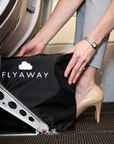 Store Flyaway Kids Bed under the seat for take-off and landing